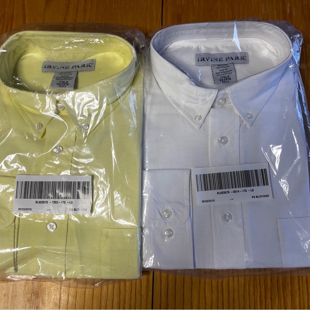 2- 17.5neck 34/35sleeve Irvine Park Oxford Casual/Dress Wrinkle Resistant Shirts